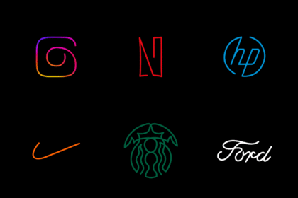 Loooop Studio reinterpreta 44 logotipos famosos usando seu estilo de assinatura de linha contínua e elegante.